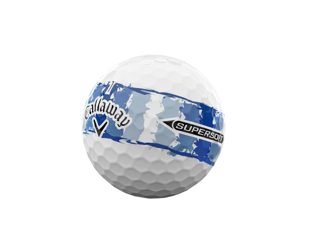 Callaway Supersoft 25 detailed stripe alignment to help aiming and accurate putting