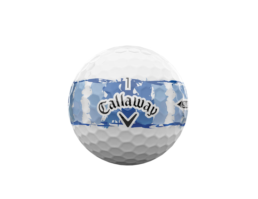 Callaway Supersoft 25 ball in flight after a drive demonstrating improved distance and stability