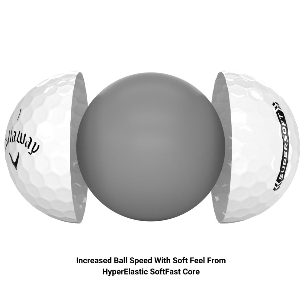 Callaway Supersoft cover texture close-up showing spin control benefit