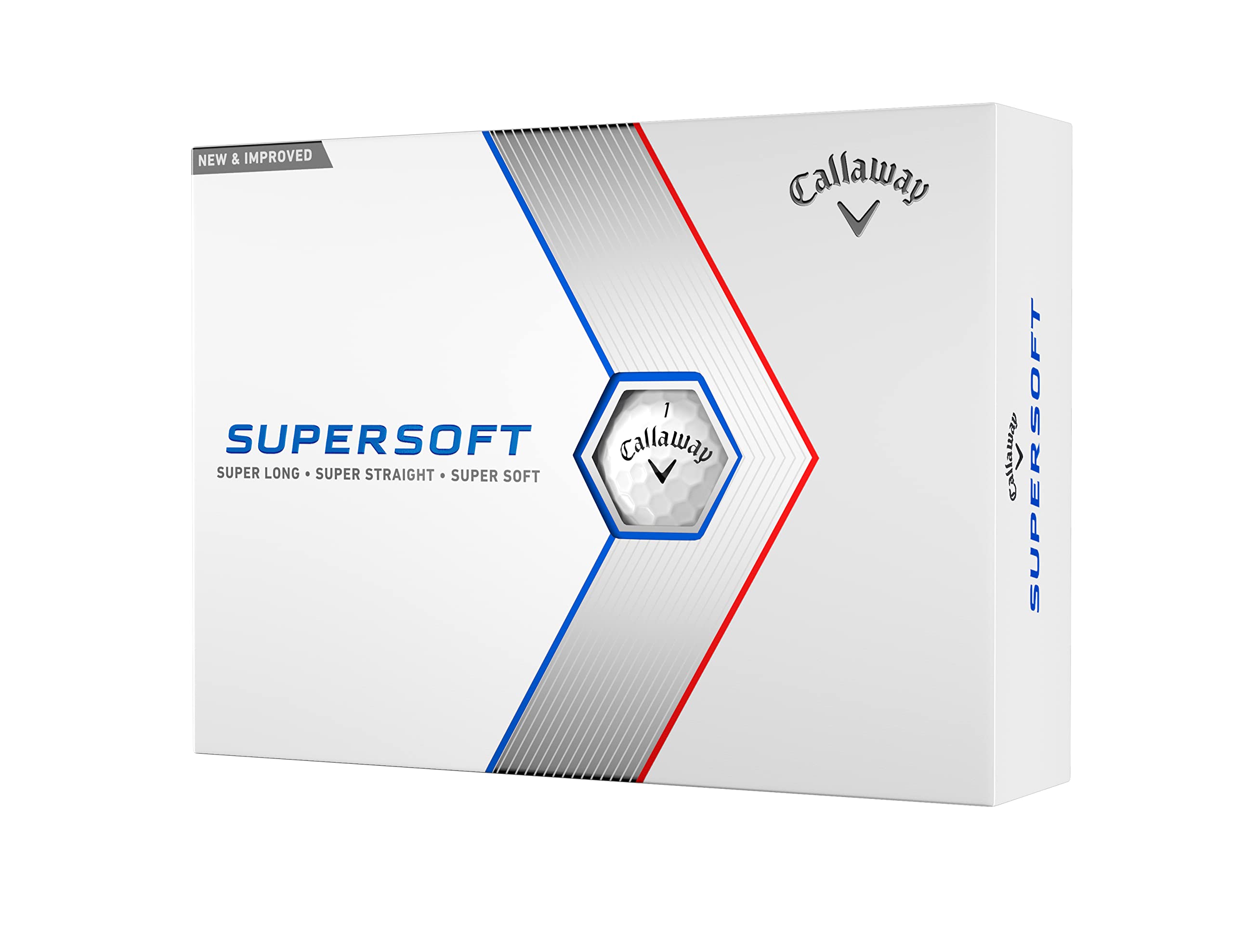 Callaway Supersoft front packaging showing product and benefit of soft feel