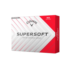Callaway Supersoft red front packaging showing 12-ball pack and color visibility for easy tracking