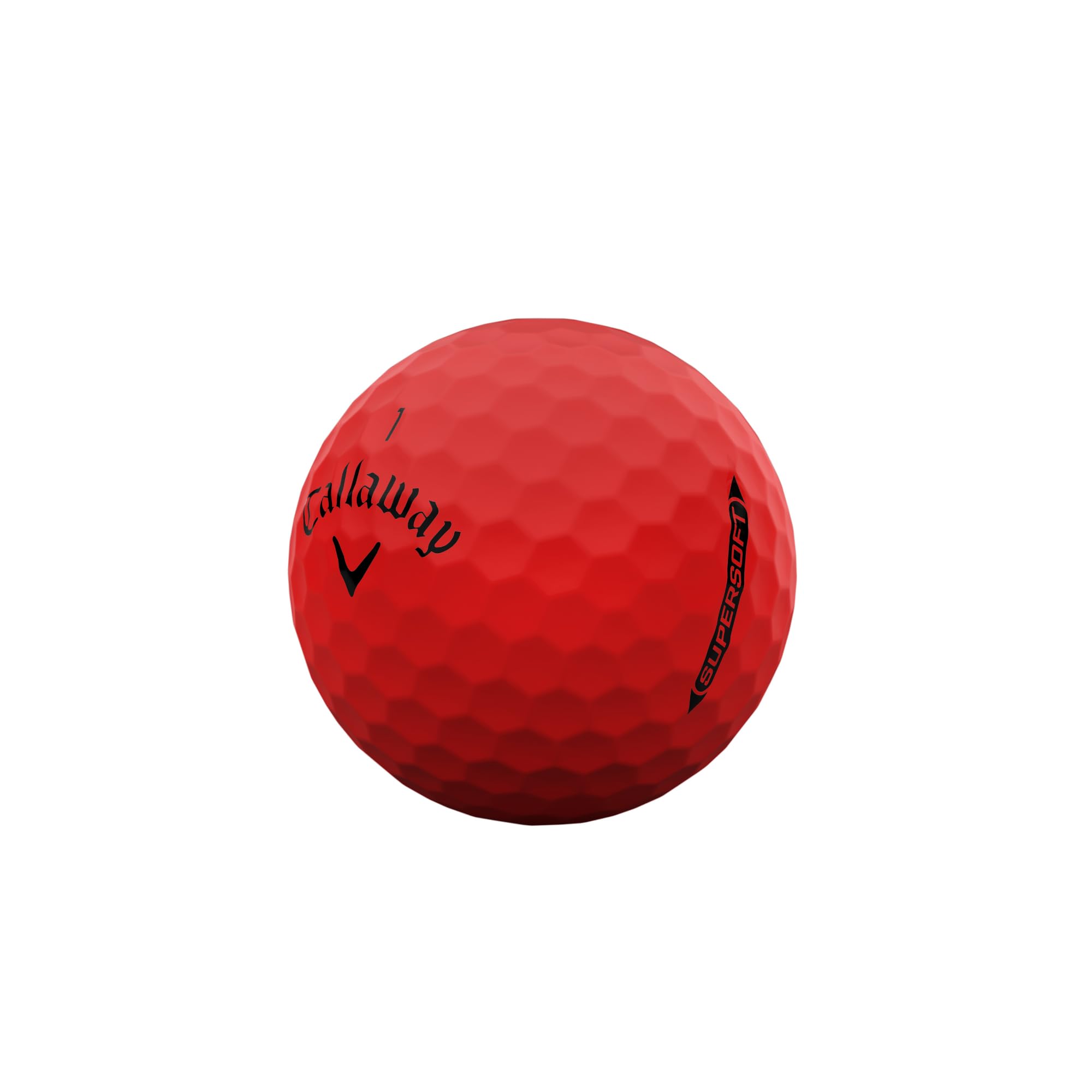 Callaway Supersoft red in-play tee shot illustrating increased ball speed and longer carry off the tee