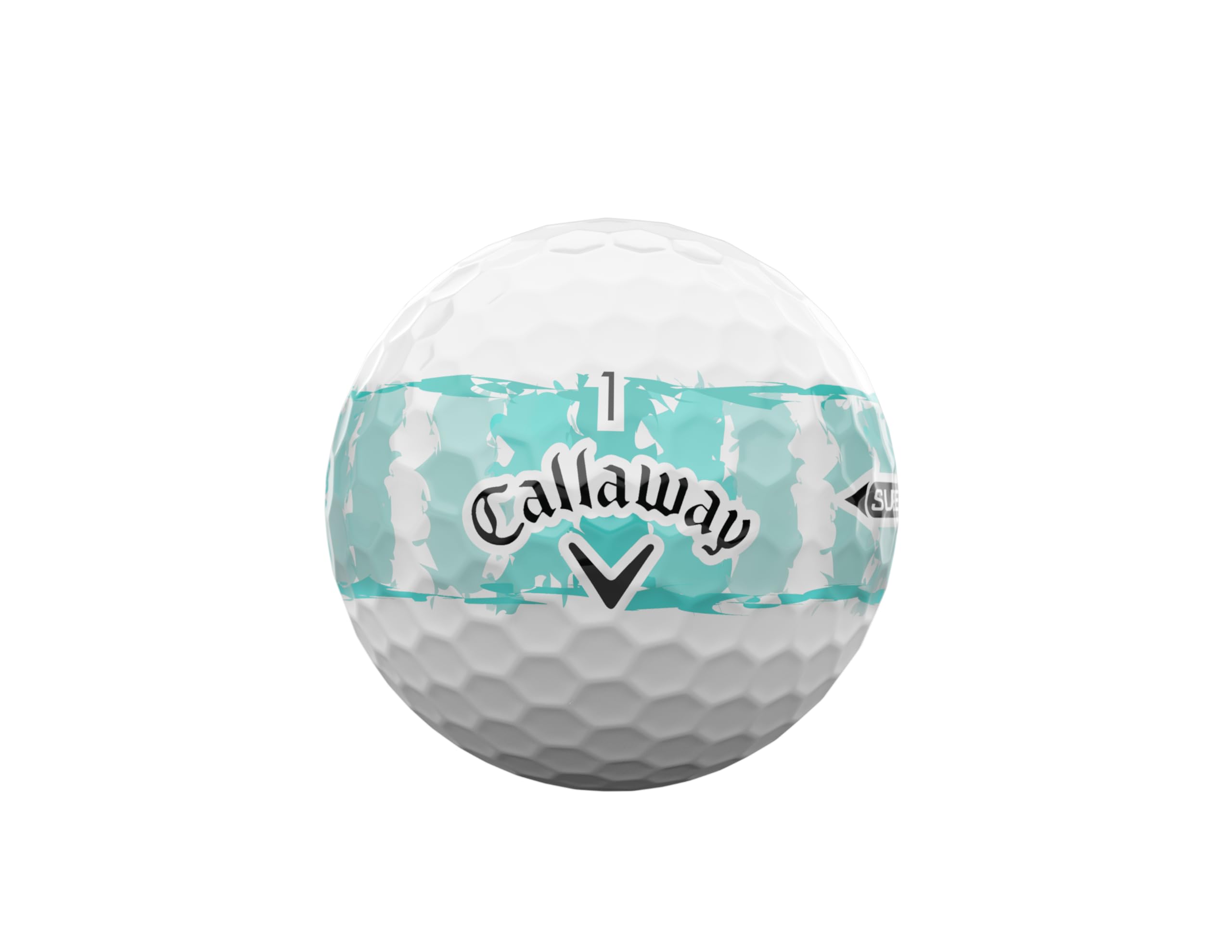 Hand holding a Callaway Supersoft ball showing size and soft-feel benefit