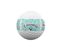 Hand holding a Callaway Supersoft ball showing size and soft-feel benefit