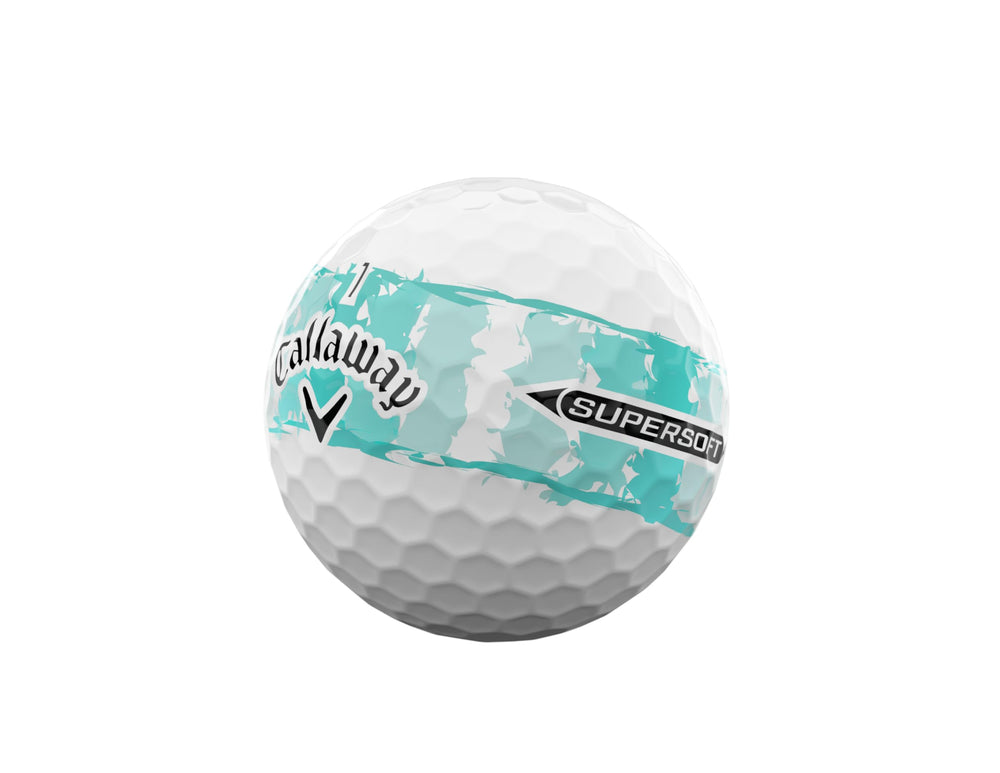 Callaway Supersoft ball on tee in play demonstrating stable flight and tracking benefit