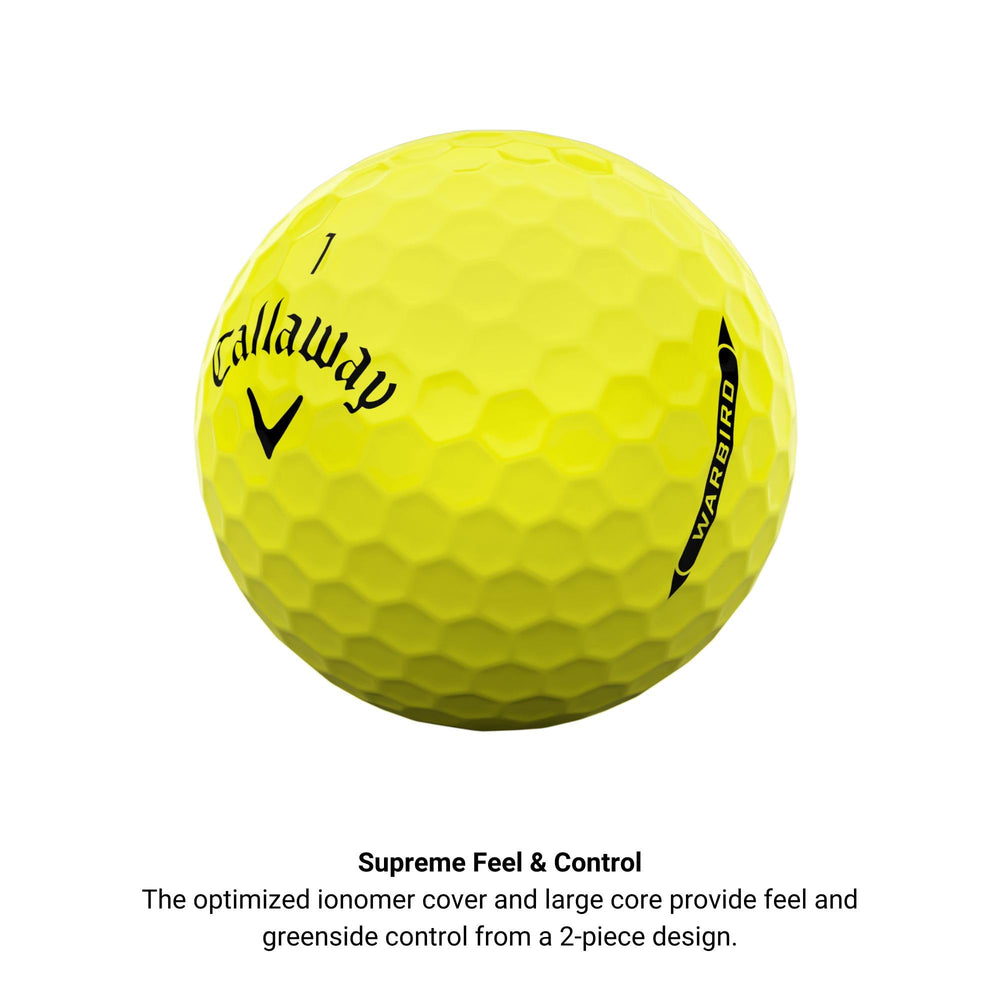 Callaway Warbird ball on tee demonstrating launch potential and distance benefit