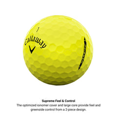 Callaway Warbird ball on tee demonstrating launch potential and distance benefit