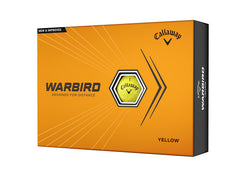 Callaway Warbird front packaging showing 12-ball yellow pack and visibility benefit