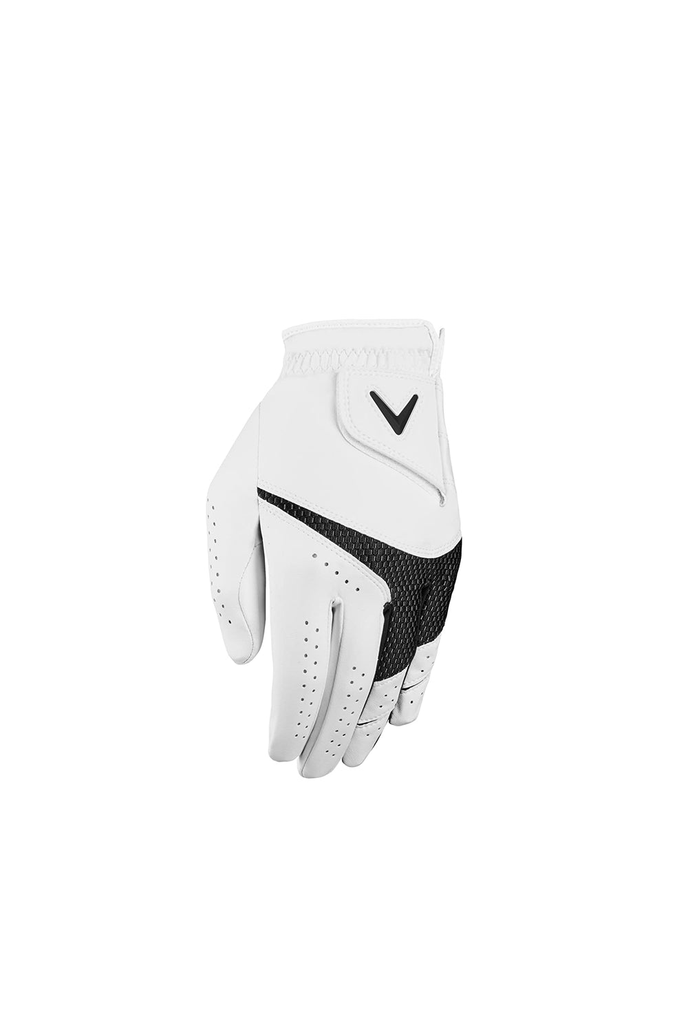 Callaway Weather Spann leather palm close-up highlighting reinforced contact area for better feel