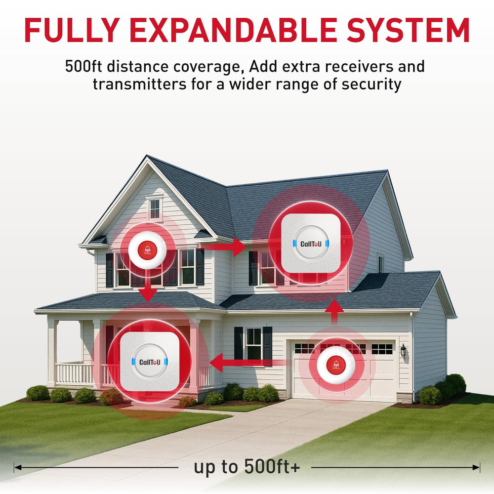 CallToU call button in hand showing compact size for easy portability