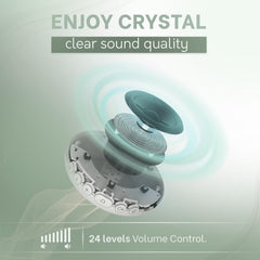 Calm Me closeup of control dial highlighting easy volume and sound selection