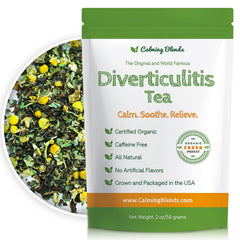 CALMING BLENDS front packaging showing pouch and label benefits