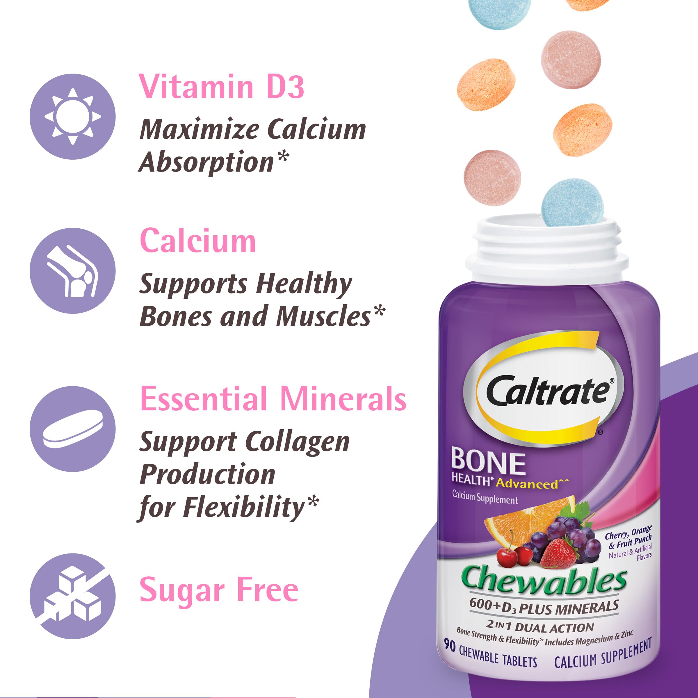 Clear shot of Caltrate label nutrition facts for informed supplement choice