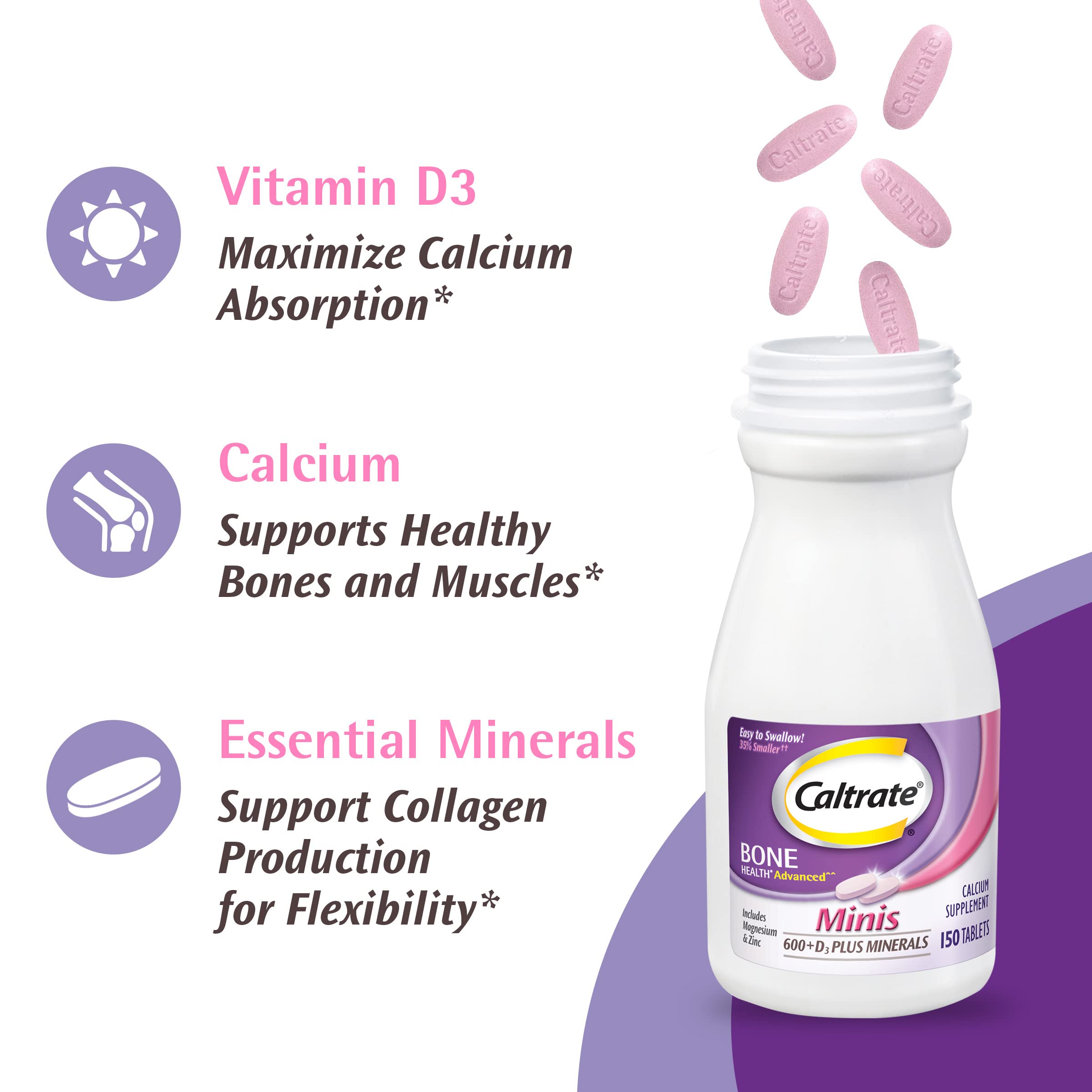 Person holding Caltrate bottle demonstrating portable daily use