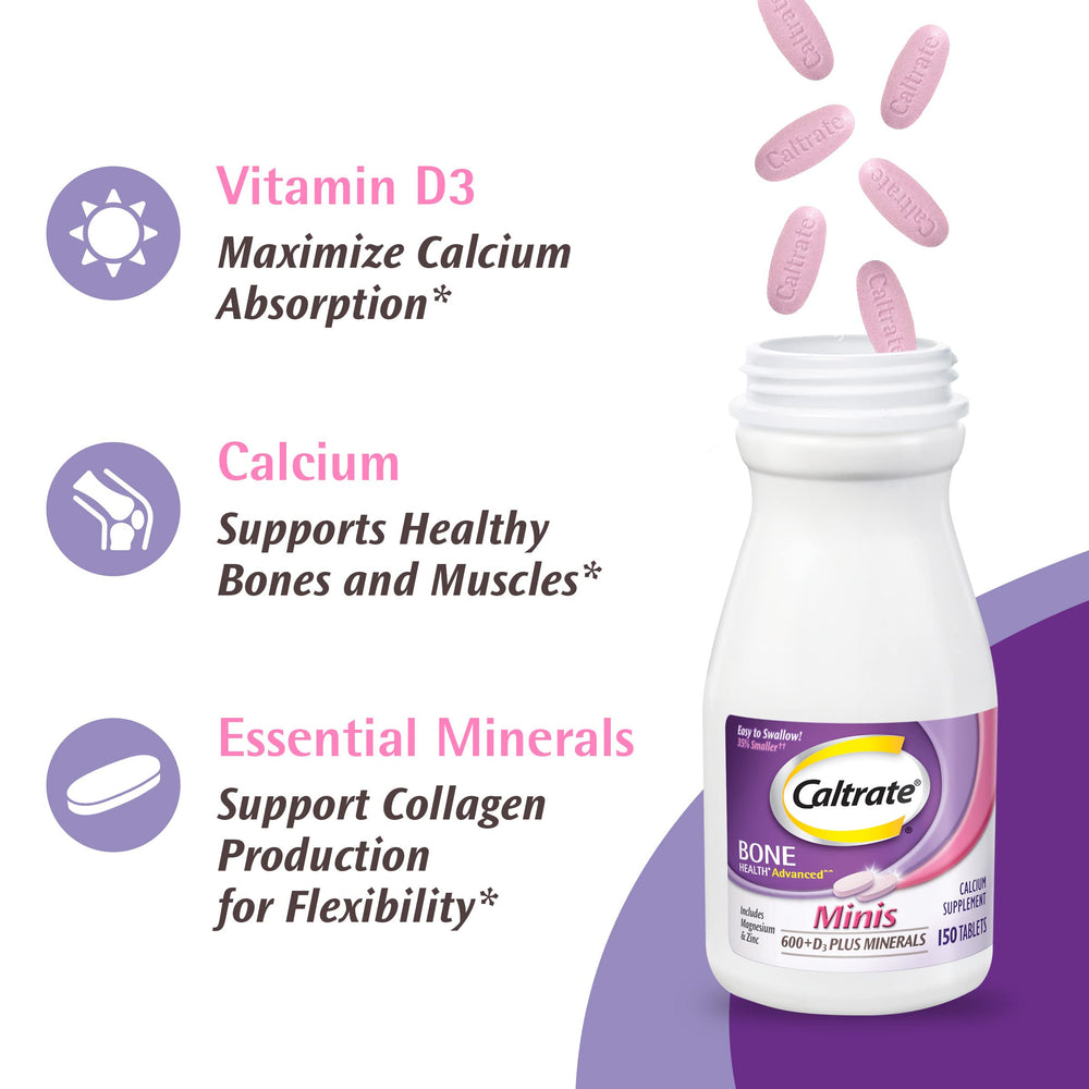 Person holding Caltrate bottle demonstrating portable daily use