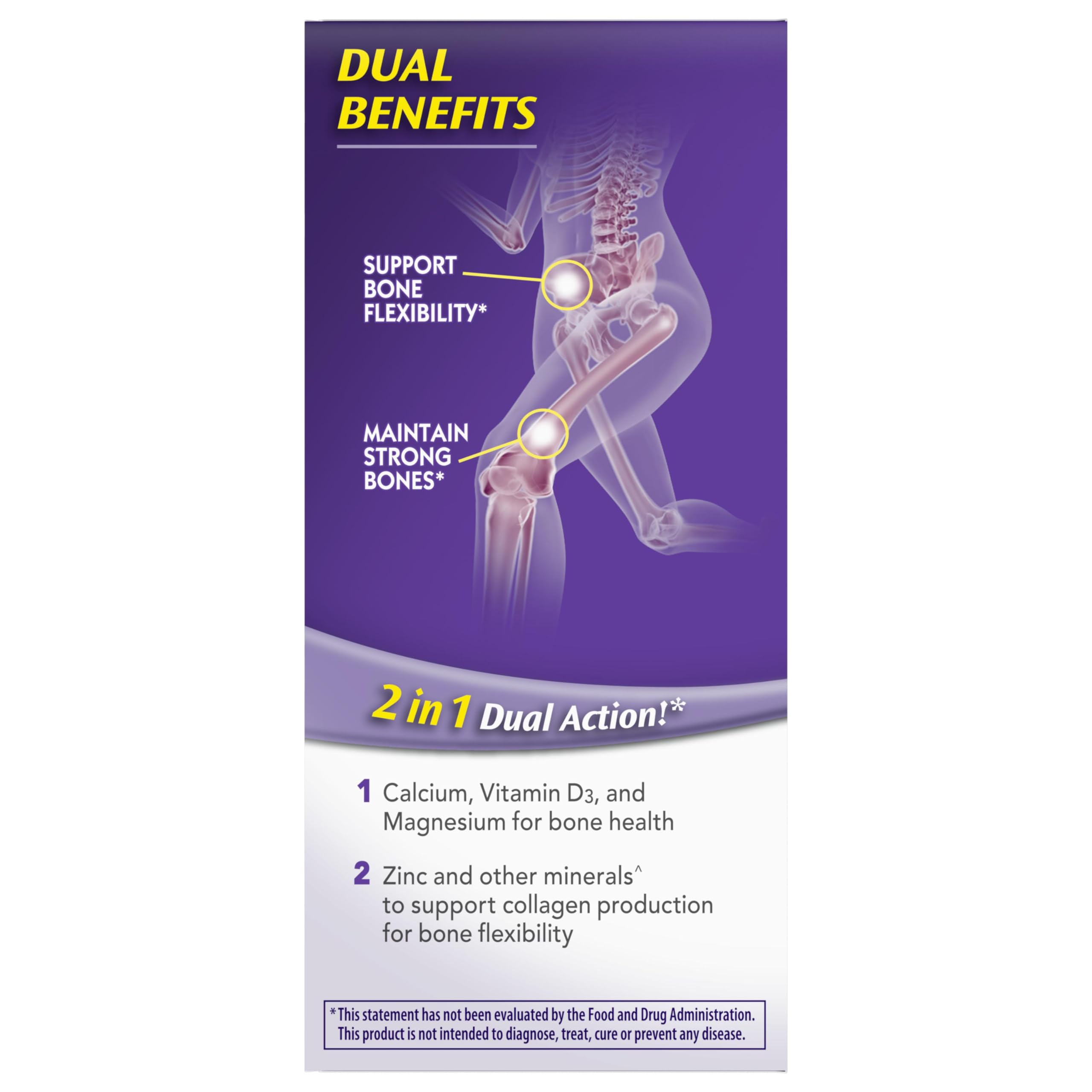 Caltrate nutritional panel focused on calcium and vitamin D3 information