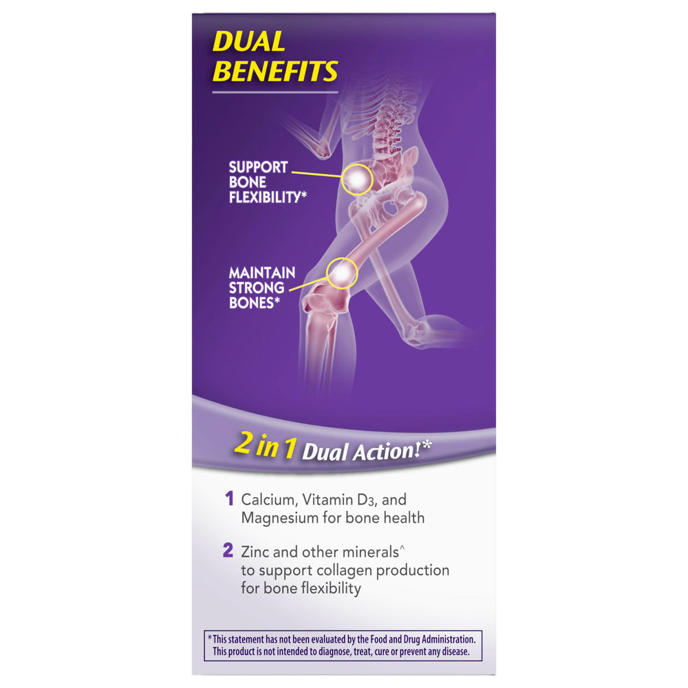 Caltrate nutritional panel focused on calcium and vitamin D3 information