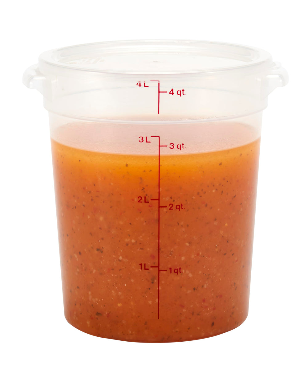 Cambro bucket holding brining liquid and poultry to prevent leaks during storage