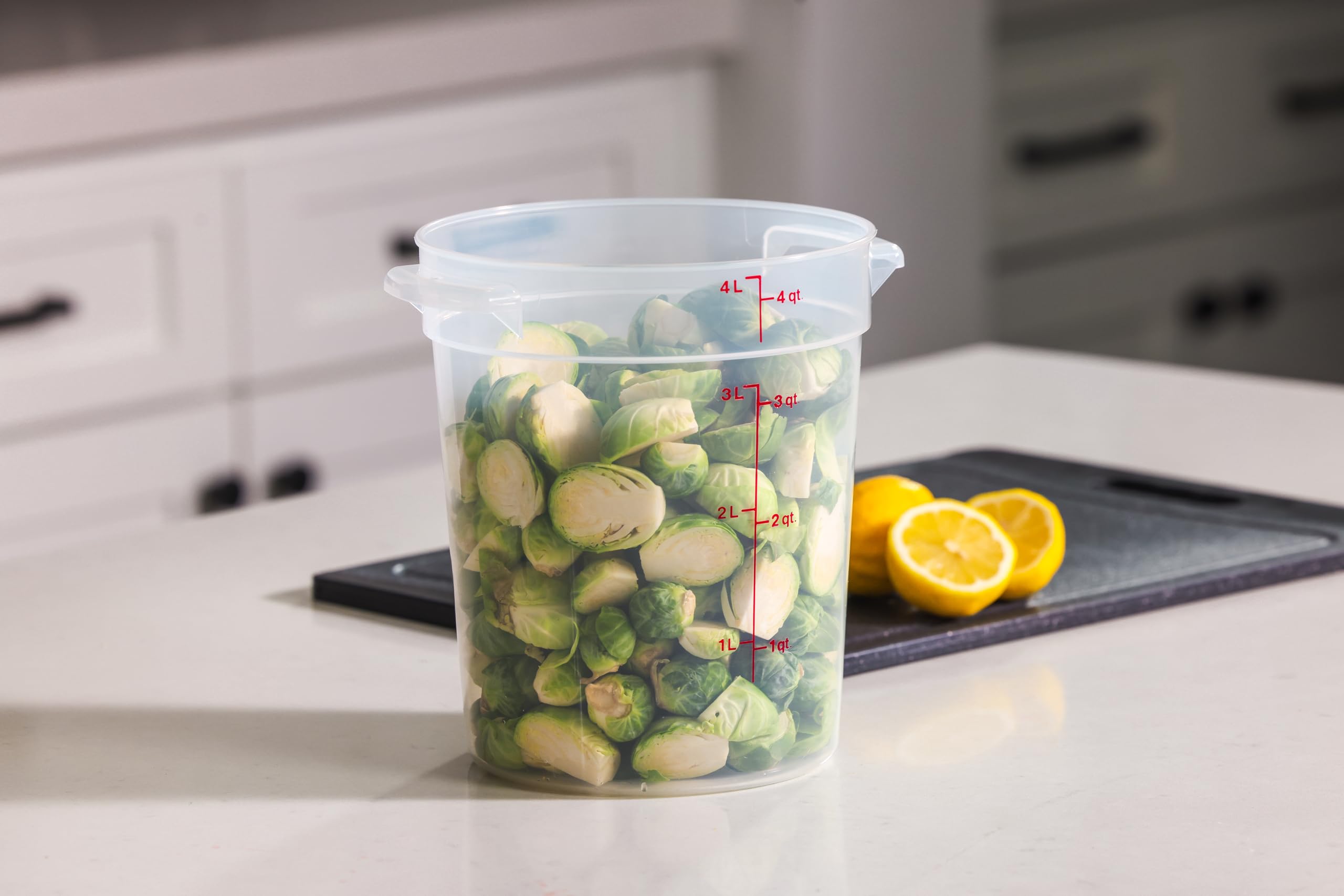 Cambro container used for dough proofing demonstrating even rise and containment