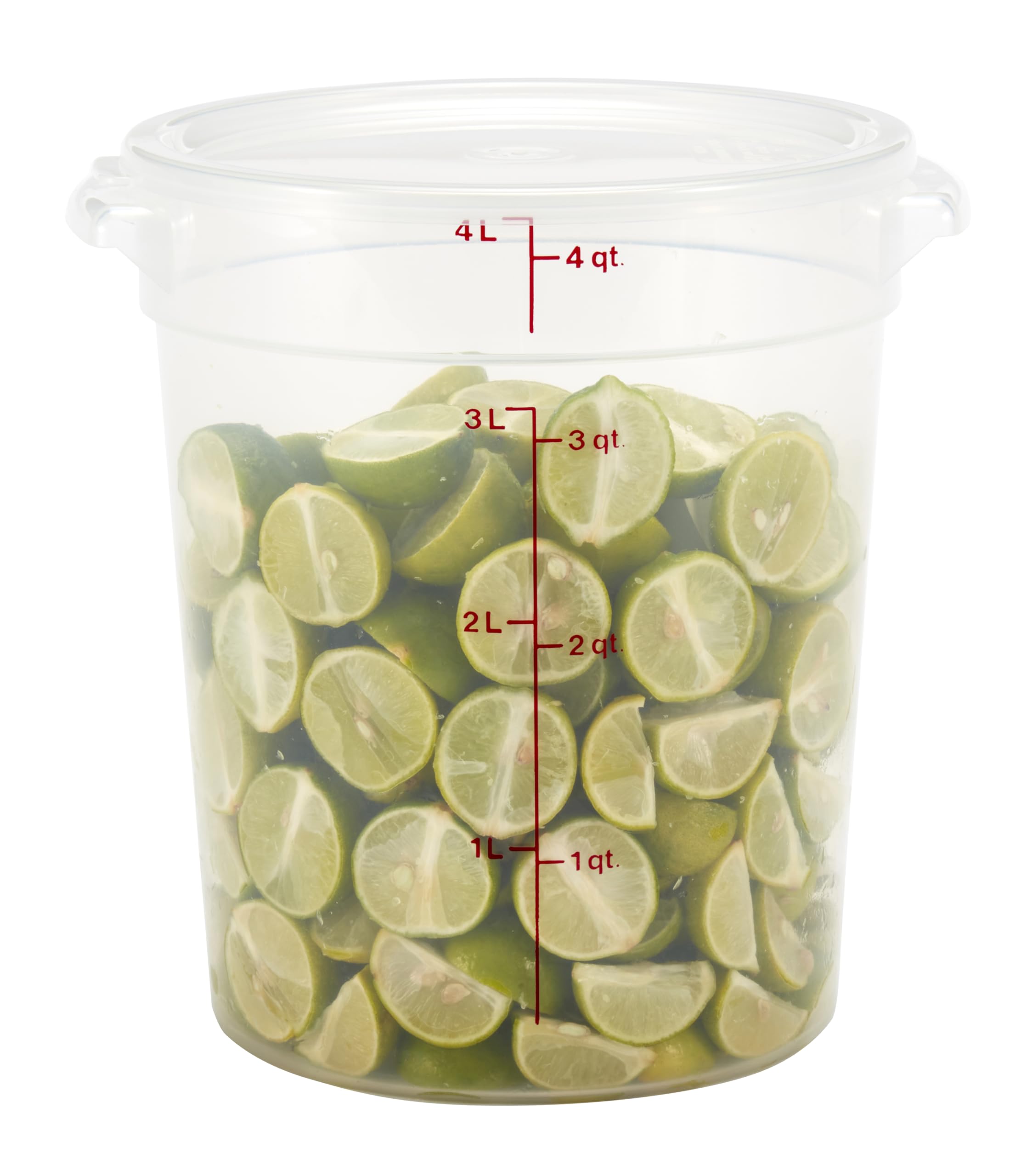 Cambro containers stacked on pantry shelf saving space and organizing ingredients