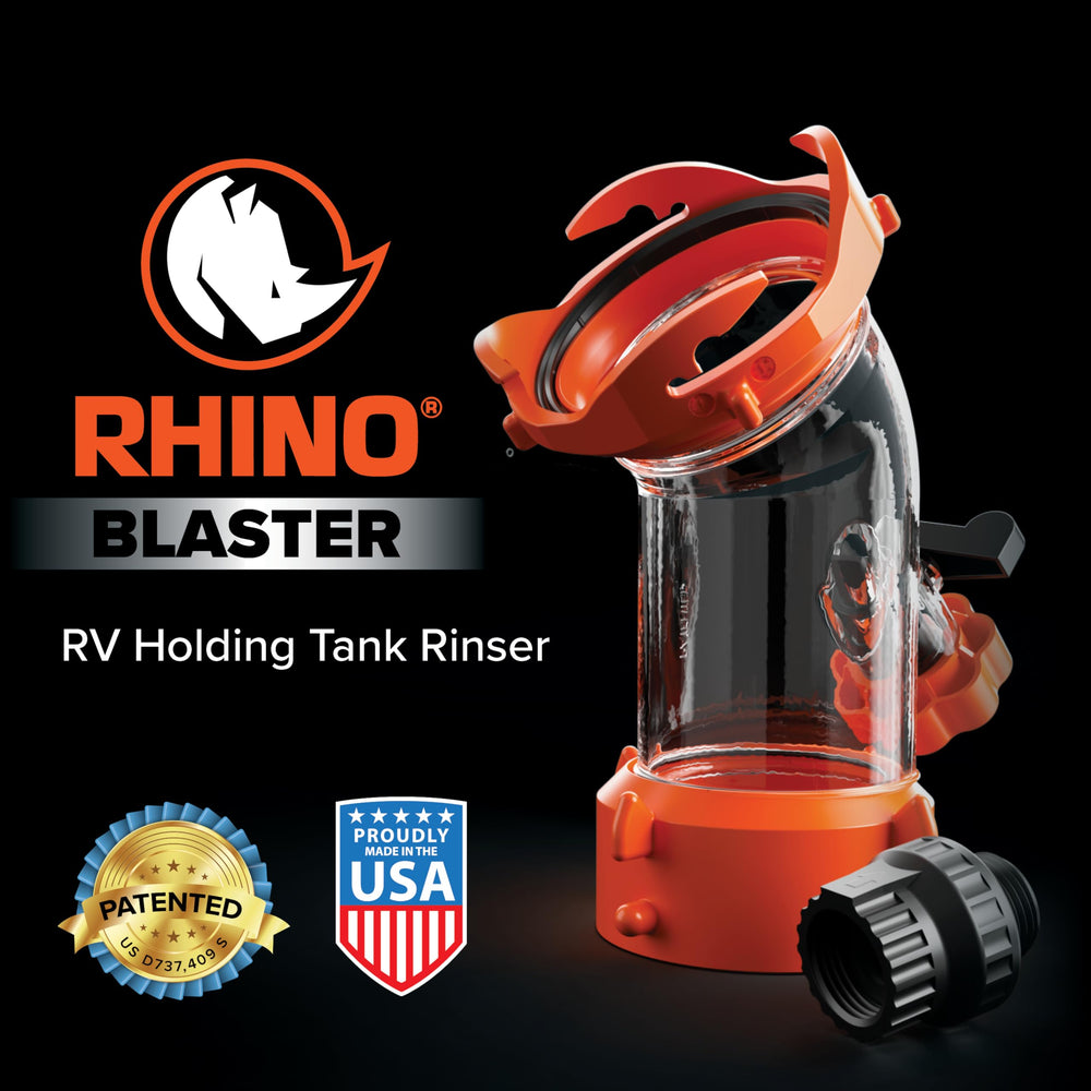 Camco Rhino Blaster clear 45-degree elbow visible flow for confident rinsing