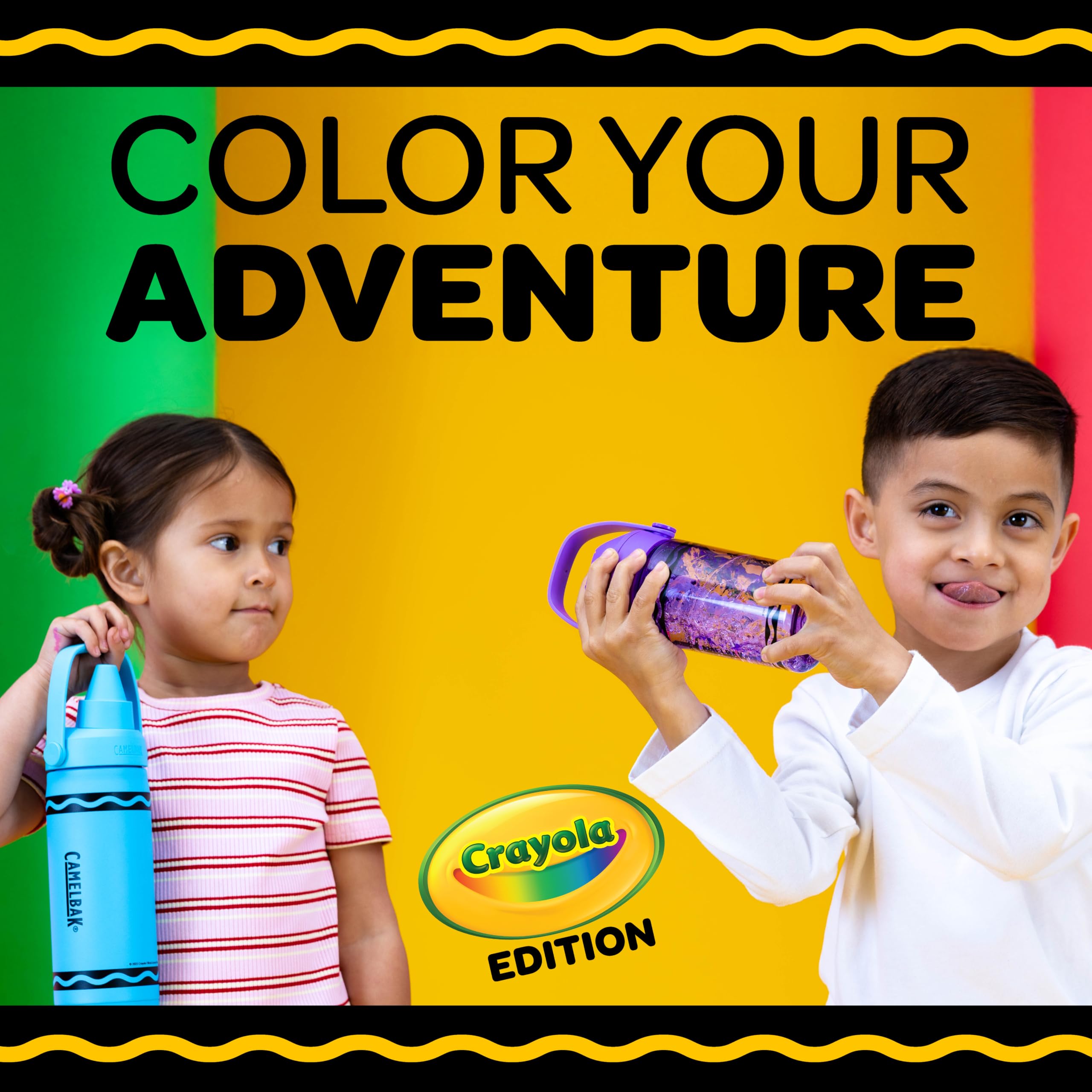 CamelBak bottle with child playing outdoors encouraging hydration