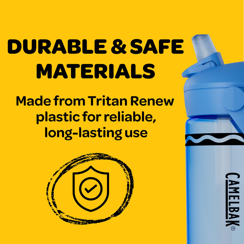 CamelBak bottle beside a hand for scale showing the 14oz size