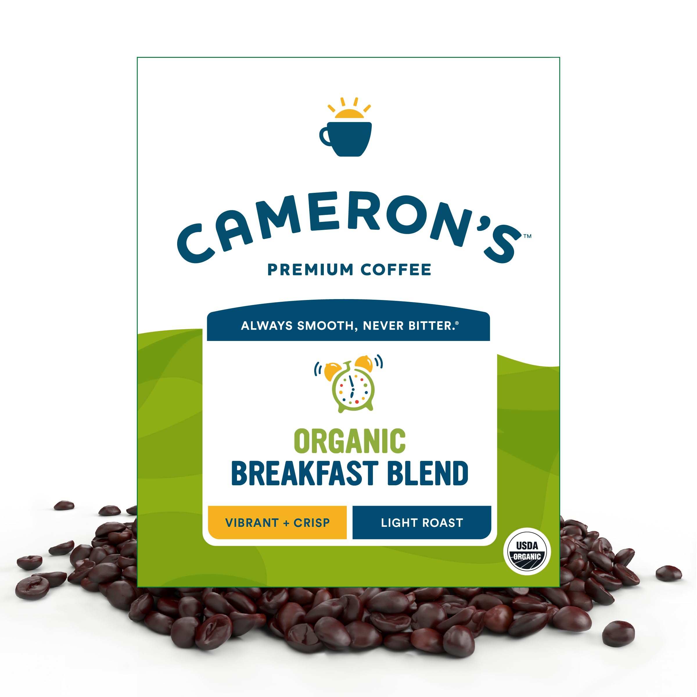 Cameron's Coffee front 4 lb bag showing label and fresh whole-bean benefit