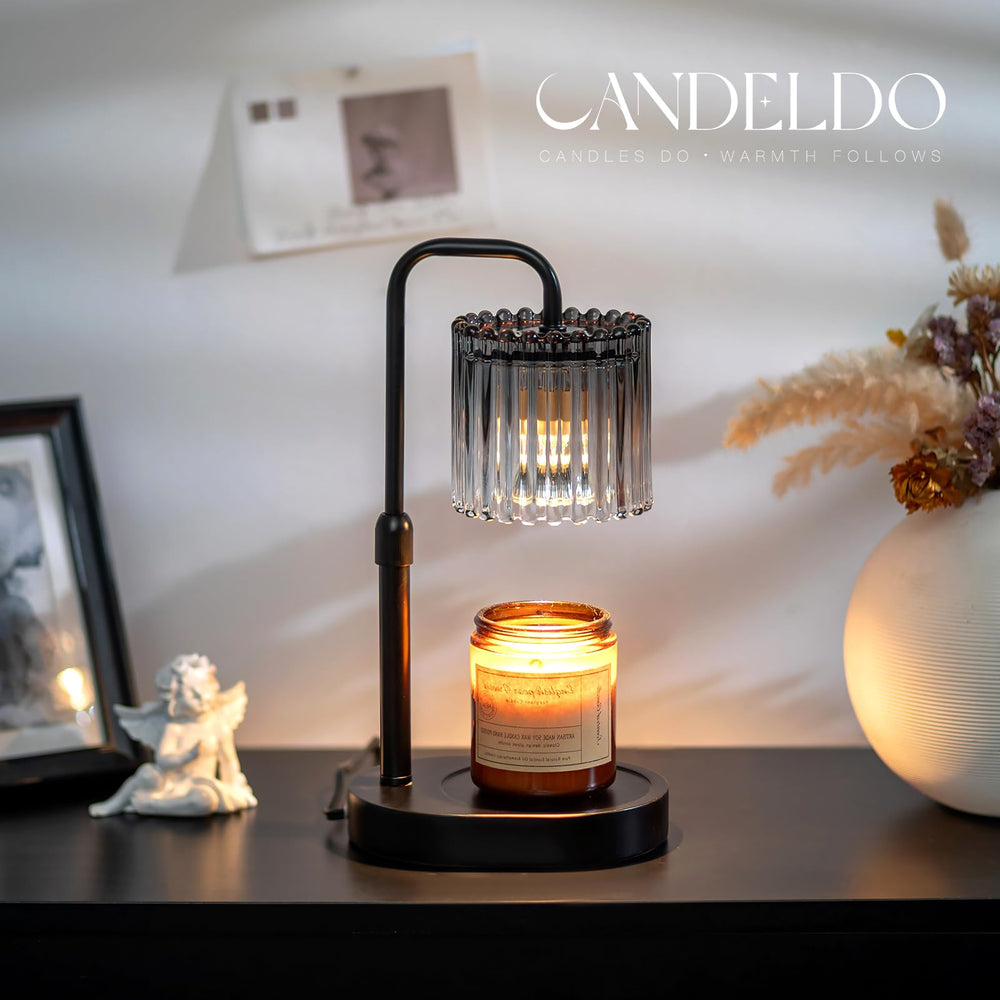Candeldo styled on a bedside table, creates cozy room scent and soft illumination