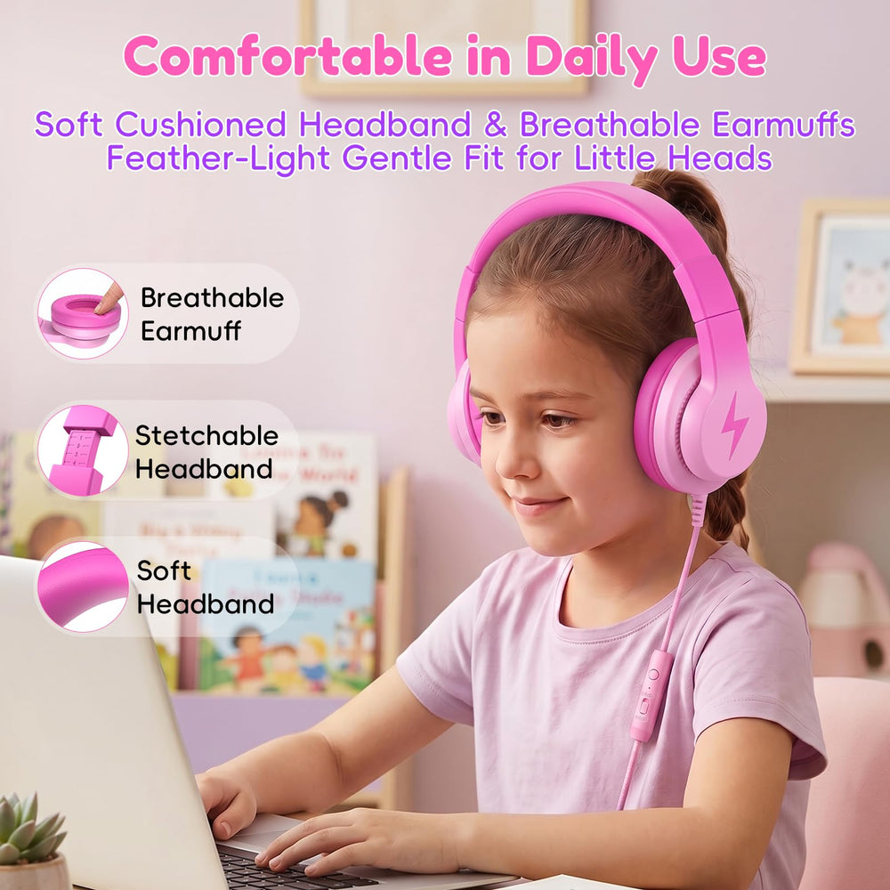 Candy Bila child using headphones during online class demonstrating clear voice communication