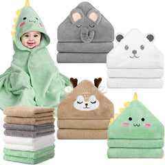 CandyHome hooded towels front view showing set and soft plush benefit