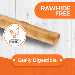 Canine Naturals close-up texture of chicken chew highlighting digestible composition