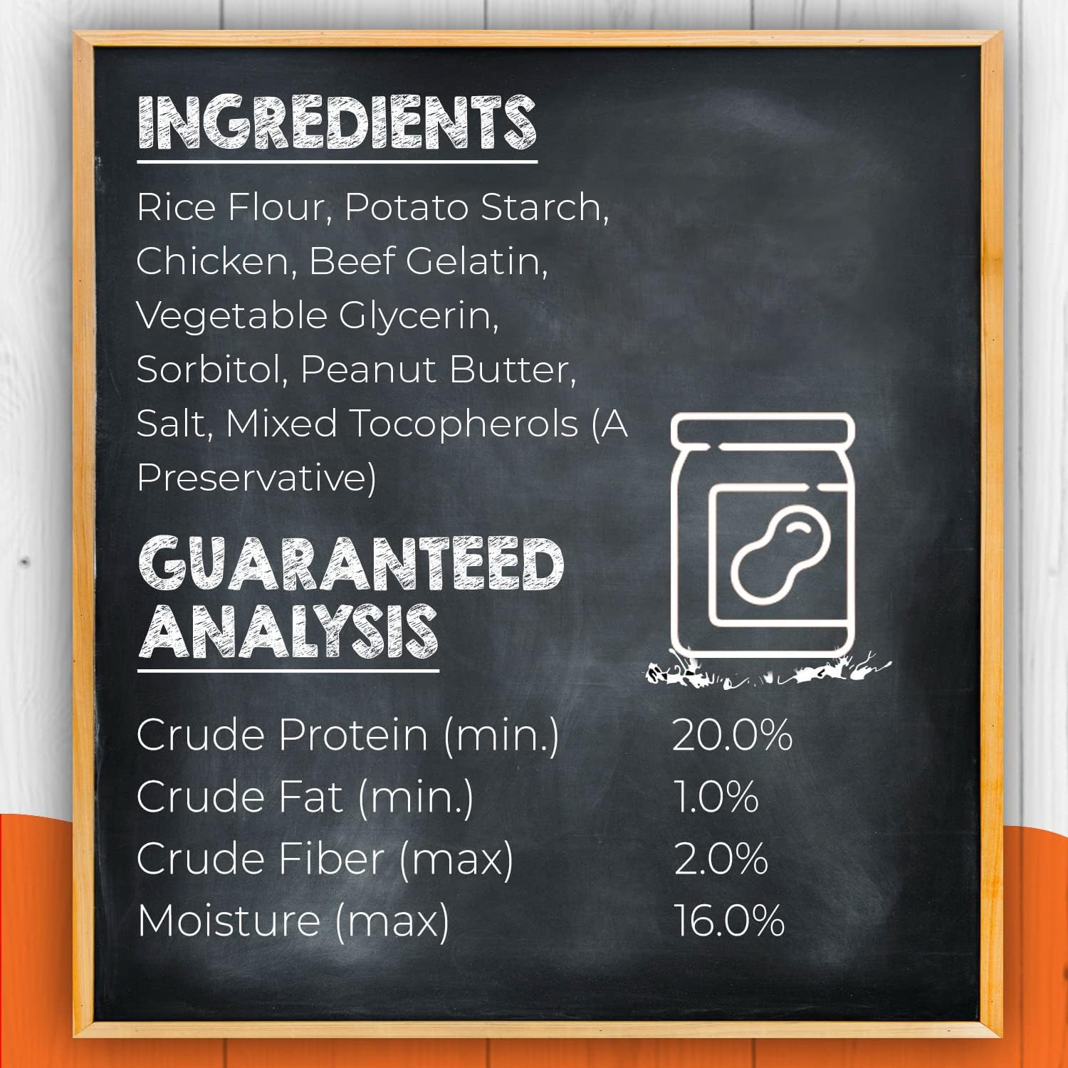 Canine Naturals peanut butter coating detail showing real peanut butter for authentic taste appeal