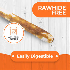 Canine Naturals close-up of stick texture highlighting digestible composition and long-lasting chew benefit