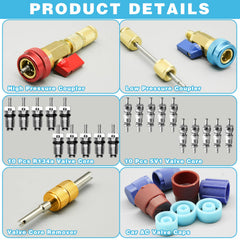 CANIPHA assortment of R134A and 5V1 valve cores for wide compatibility