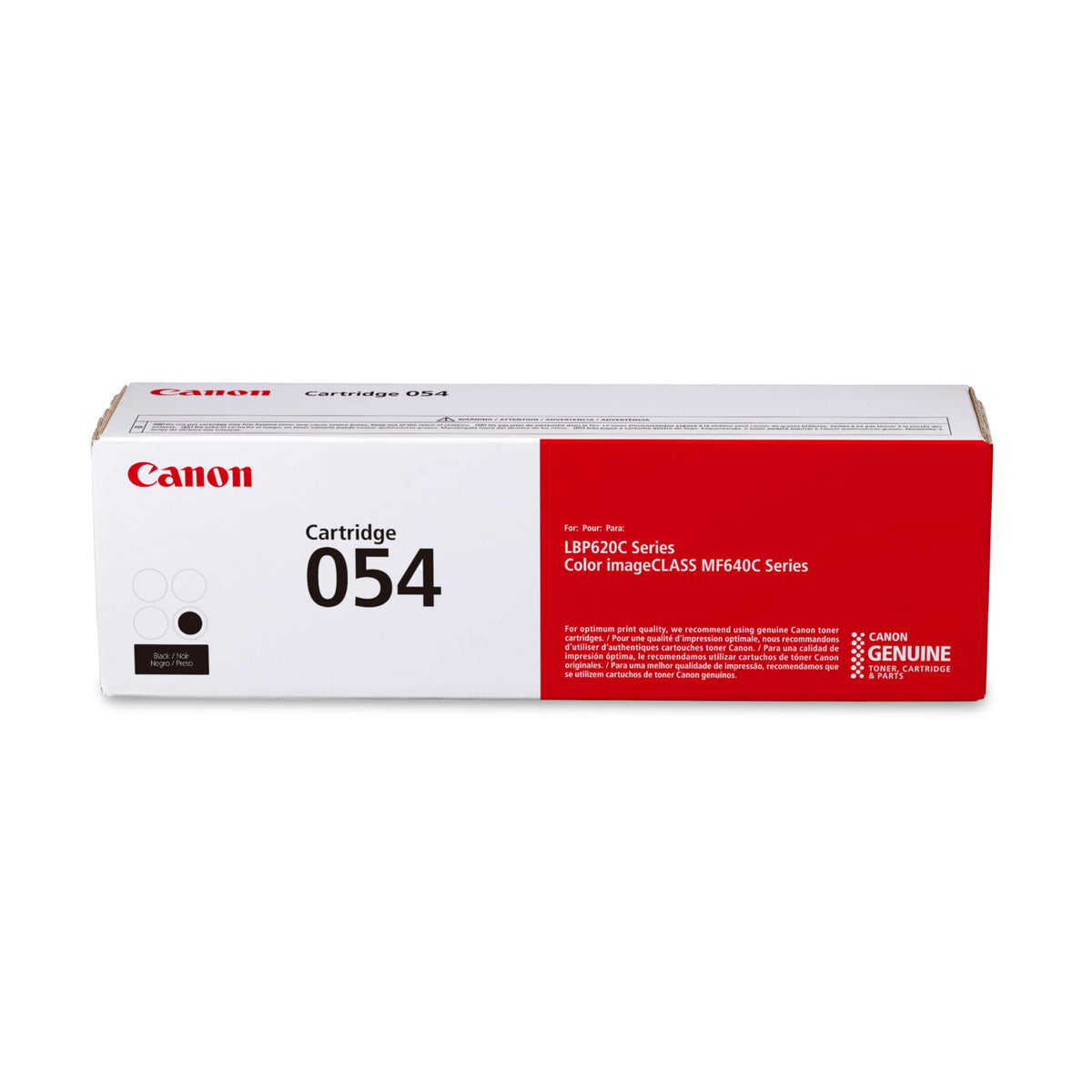 Canon 054 black cartridge front packaging showing authenticity and durable design