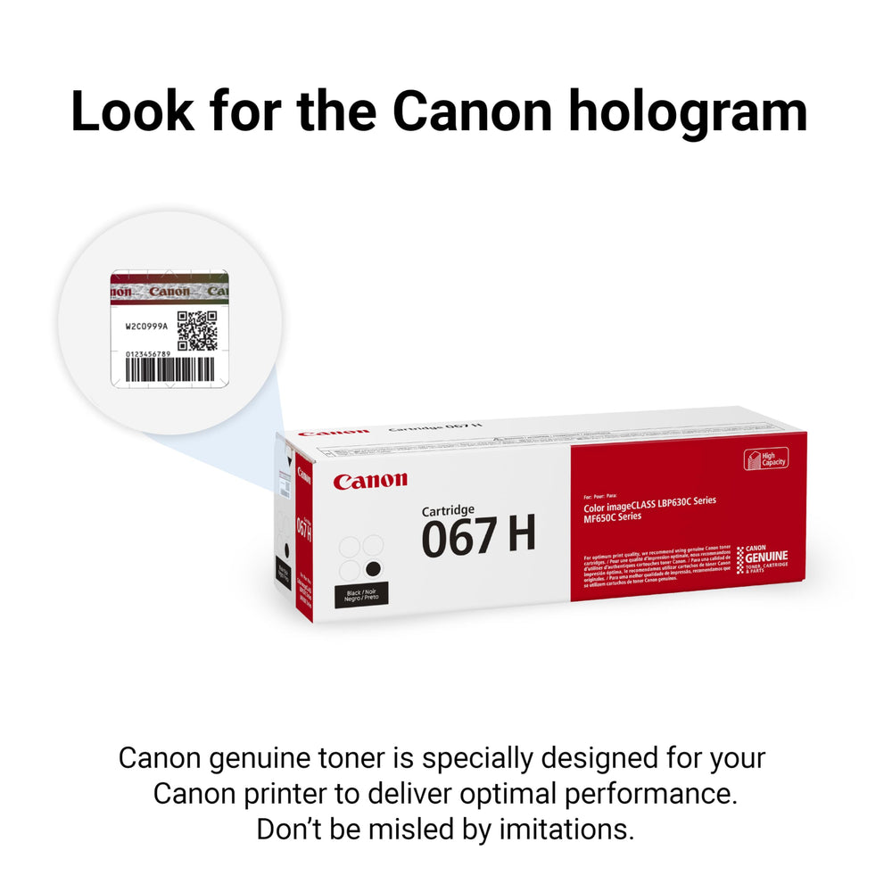 Canon 067 printed page sample showing sharp black text and crisp detail