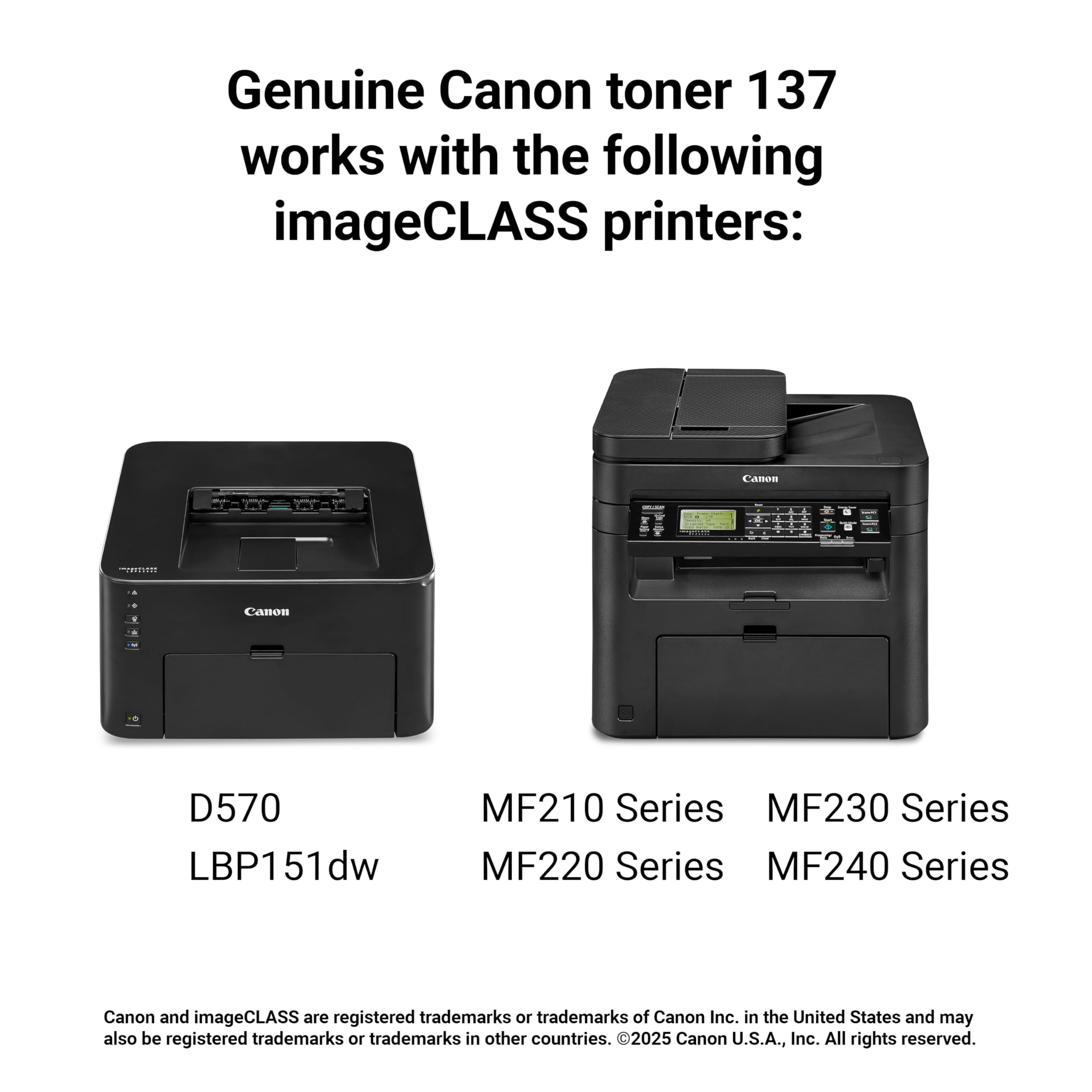 Canon 137 authenticity hologram label visible to confirm genuine Canon quality