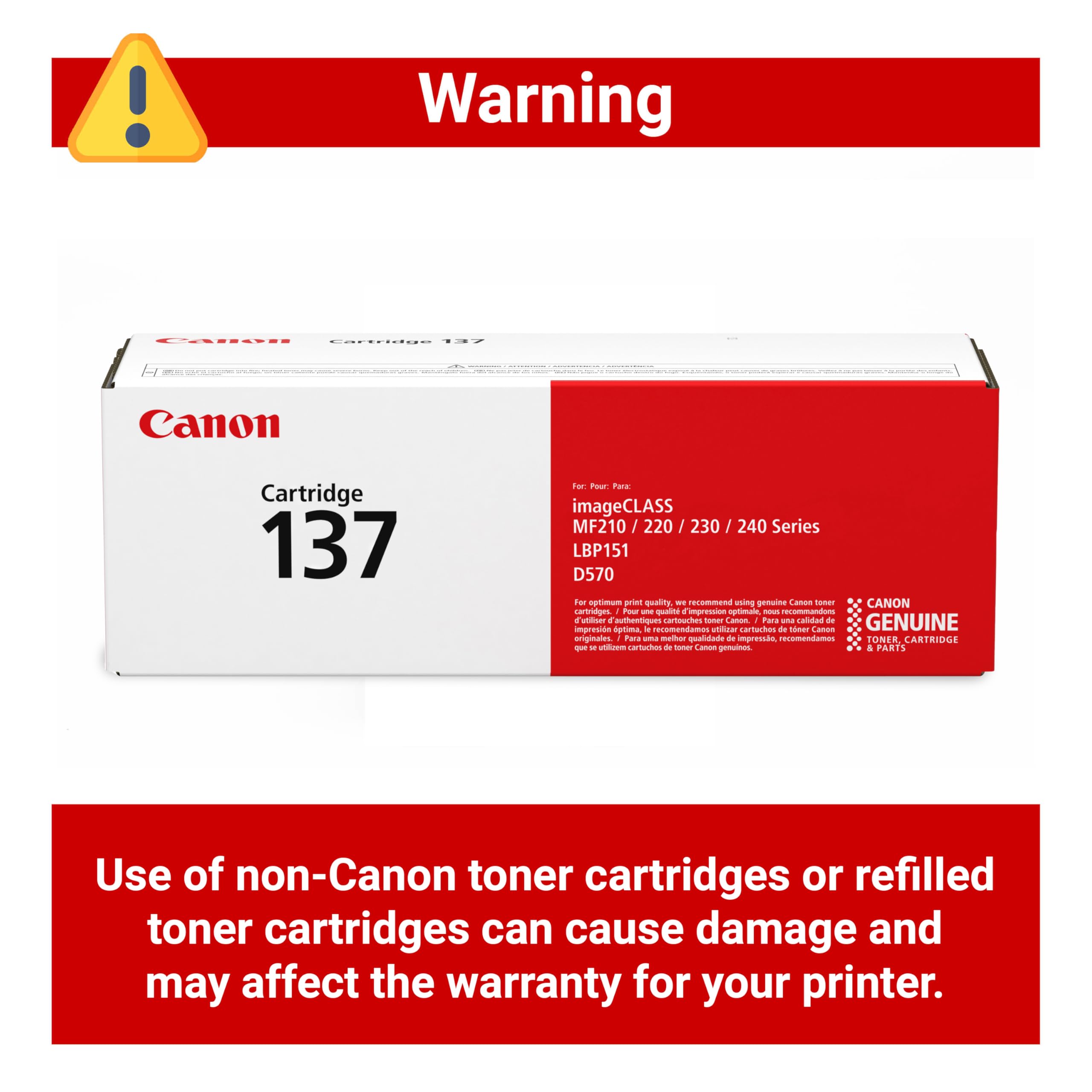 Canon 137 printed document sample with sharp black text for professional output