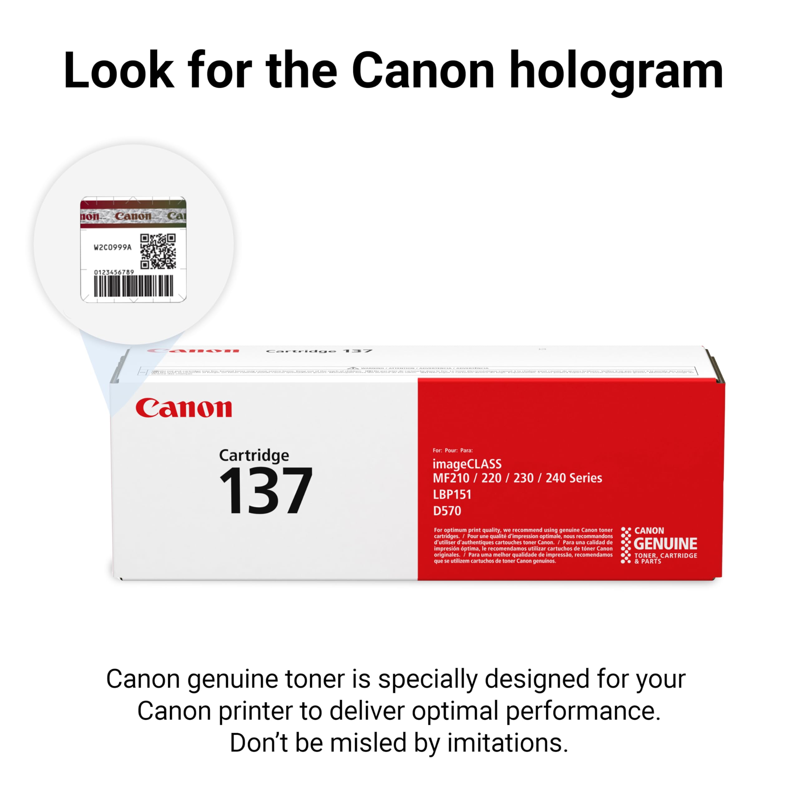 Canon 137 shown next to ruler for scale to convey compact size and capacity