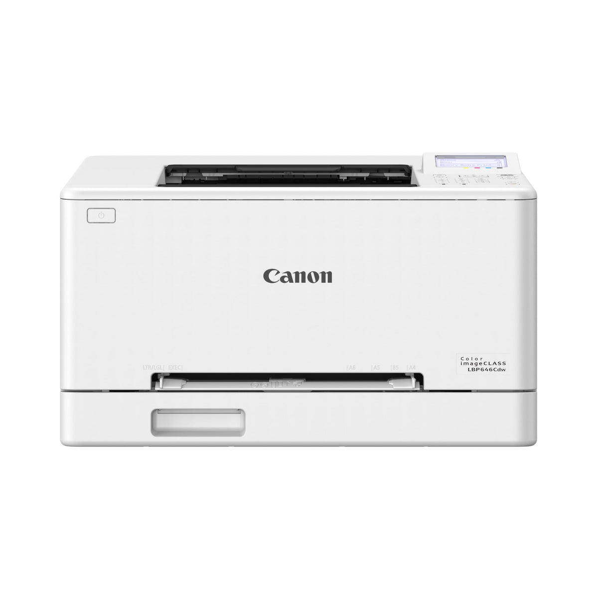Canon imageCLASS LBP646Cdw front view showing compact design and professional output