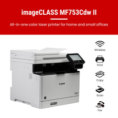Canon MF753Cdw II 5-inch touchscreen closeup for easy menu navigation