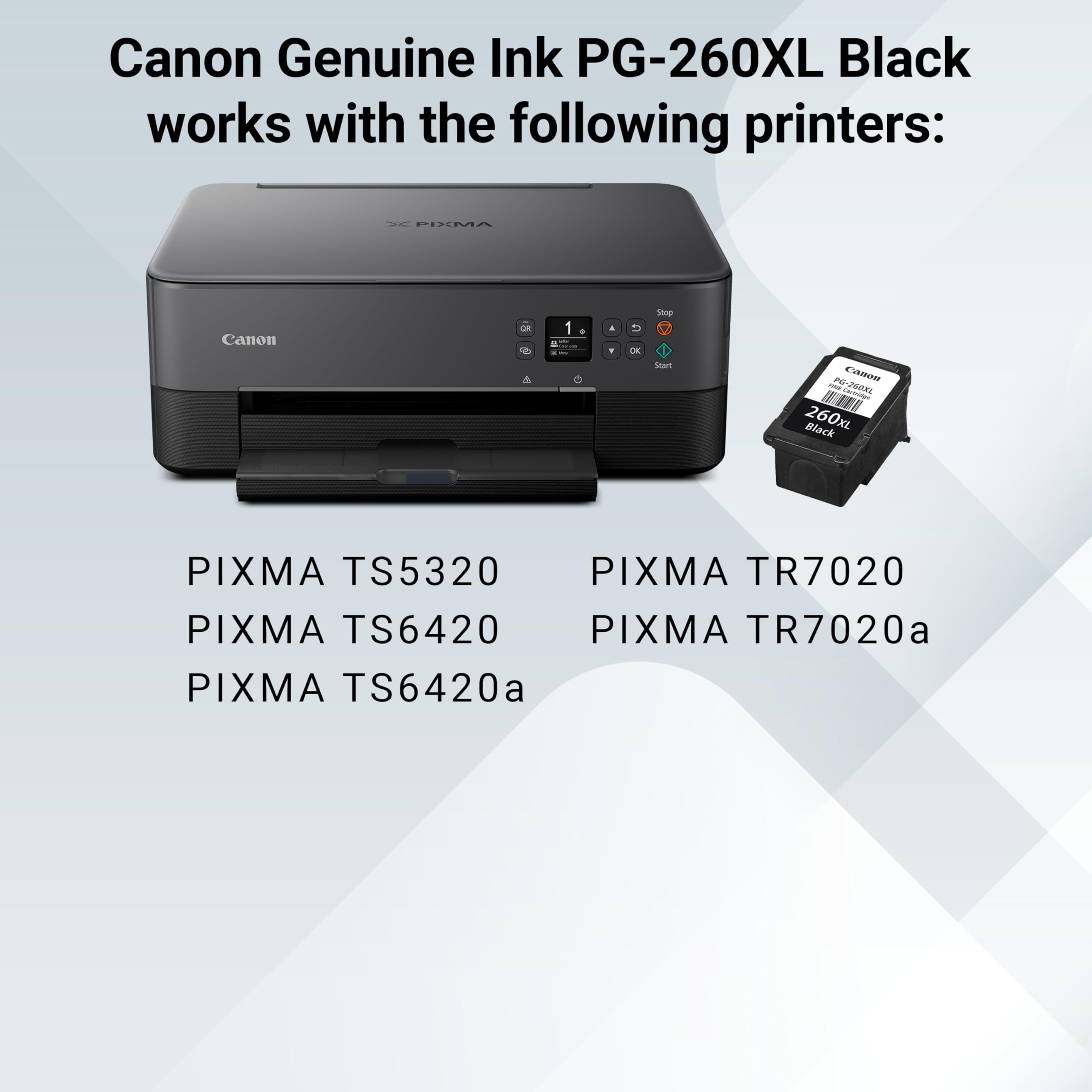 Home office desk with Canon PG-260 XL cartridge showing reliable everyday use