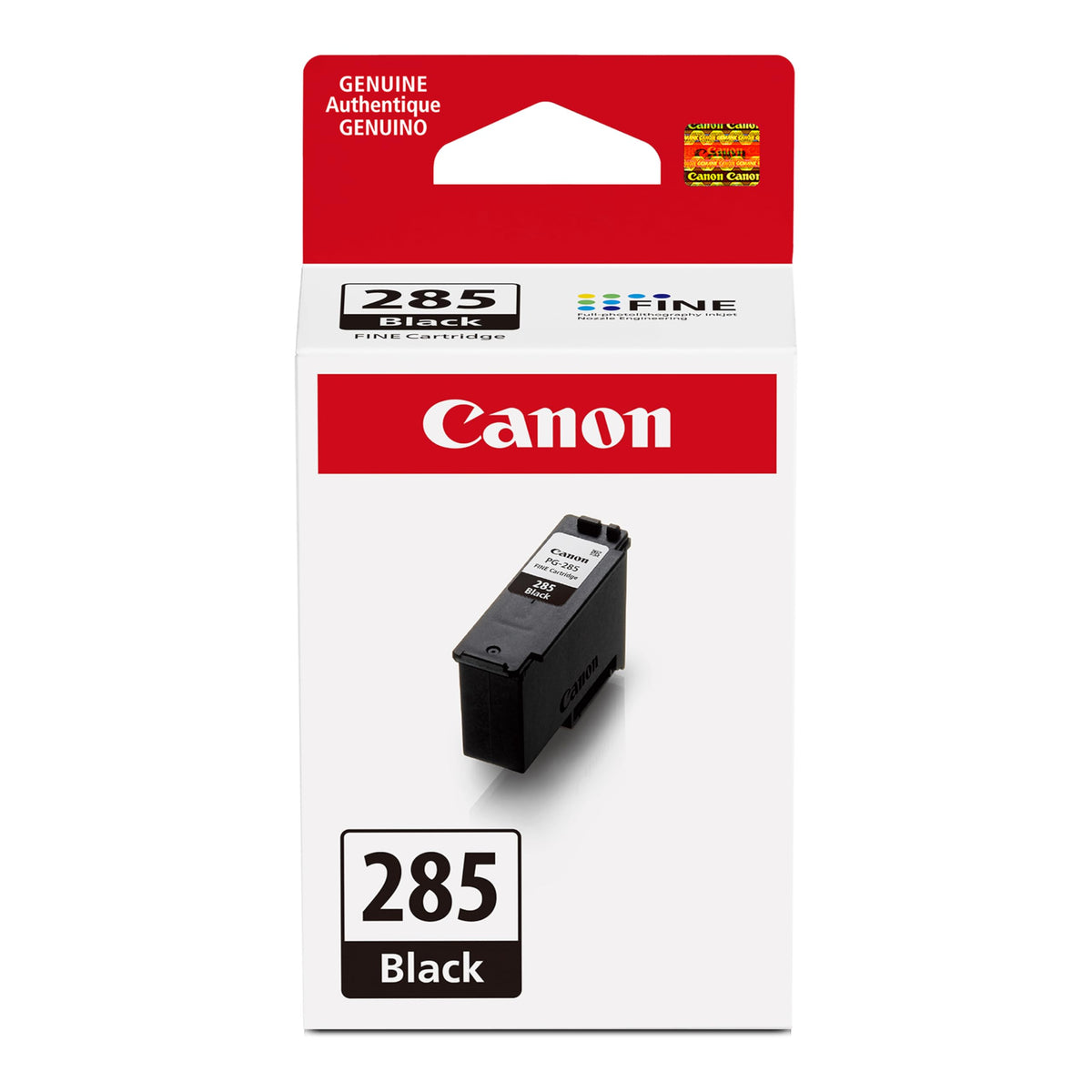Canon PG-285 front packaging showing model and compatibility benefits