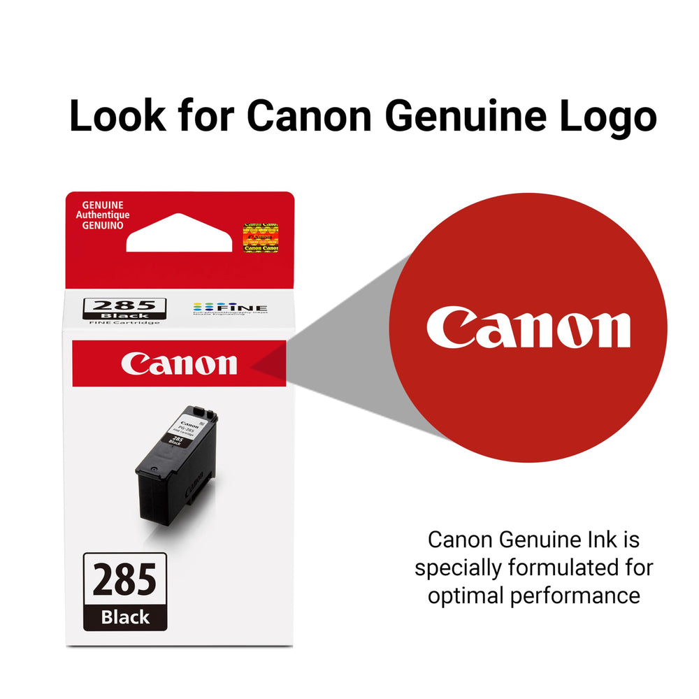 Canon PG-285 next to a coin for scale showing compact size benefit