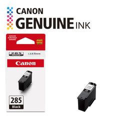 Canon PG-285 side label detail highlighting genuine ink assurance