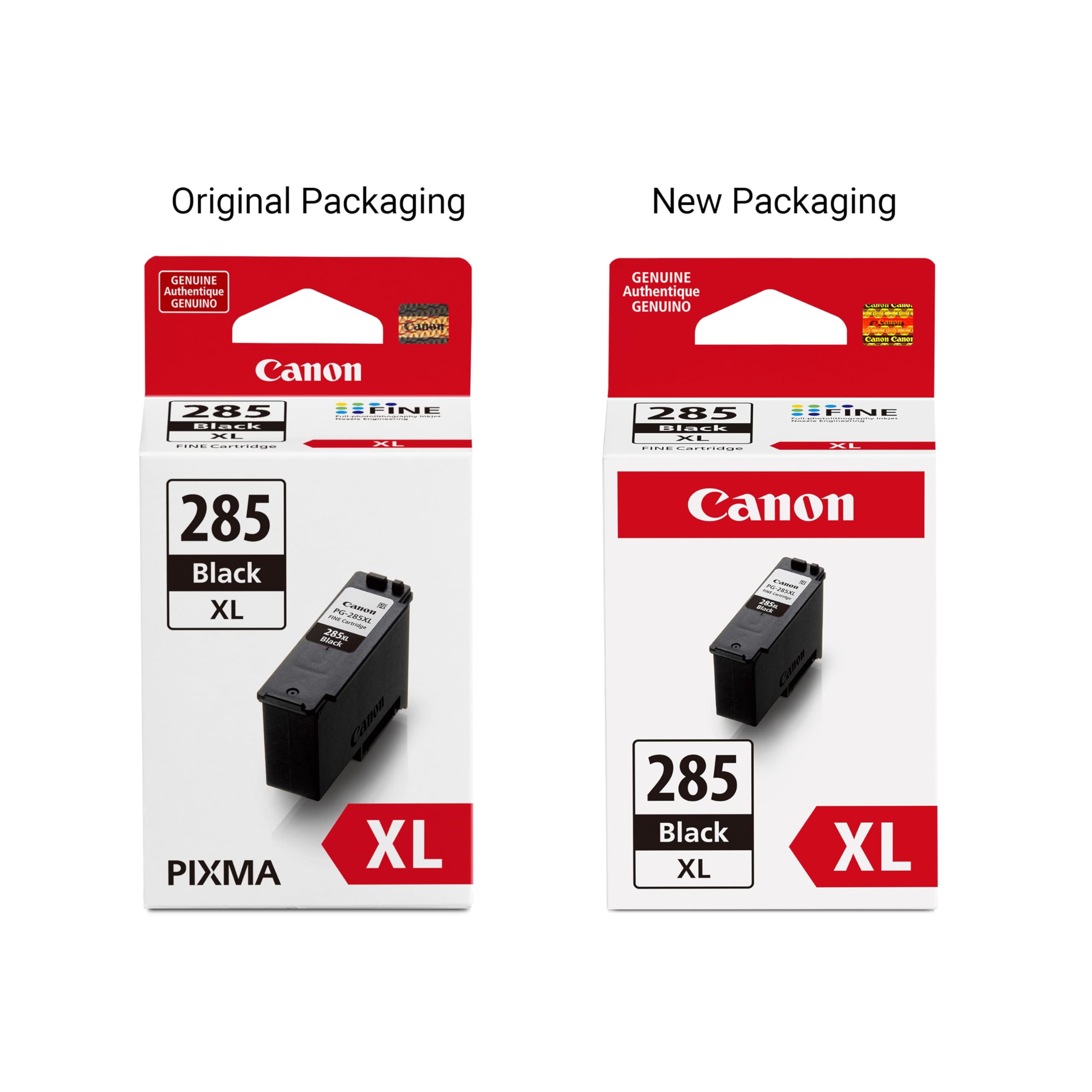 Canon PG-285 XL being installed in compatible Canon printer for easy replacement