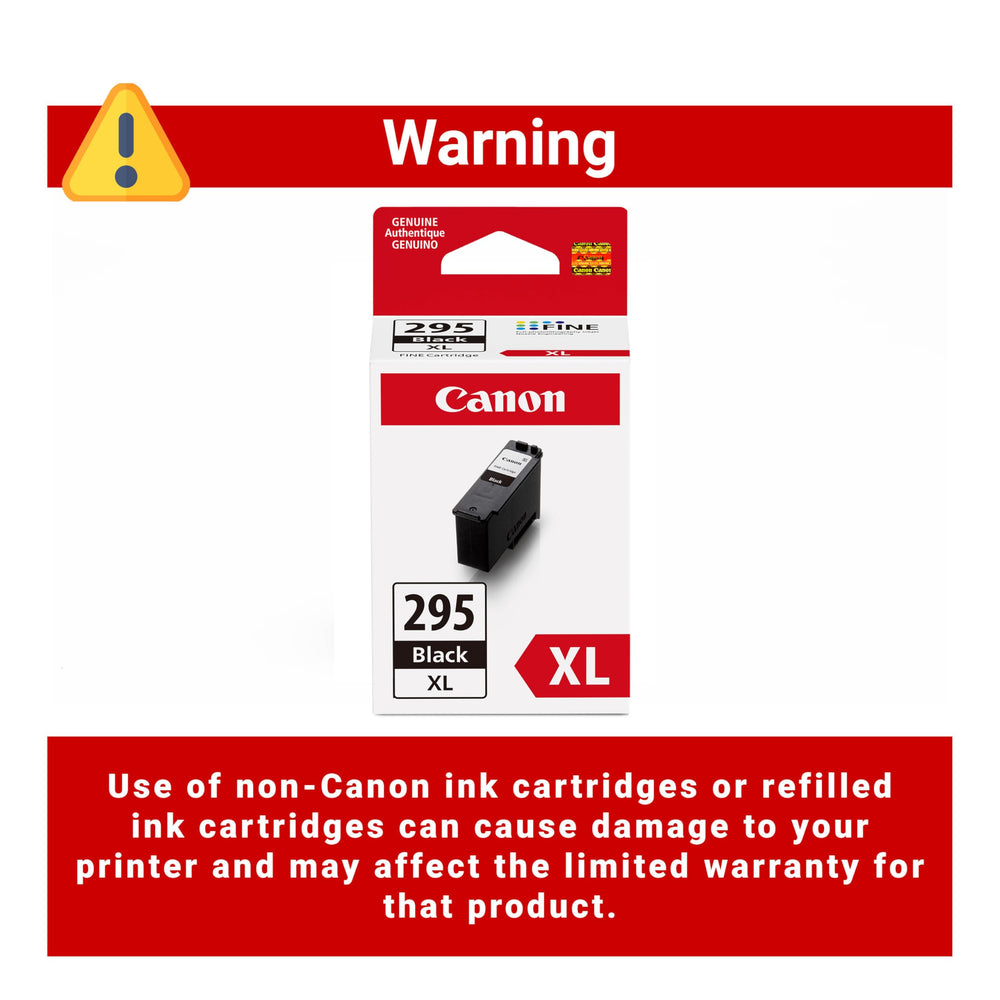 Canon PG-295XL installed in Canon printer demonstrating easy cartridge swap