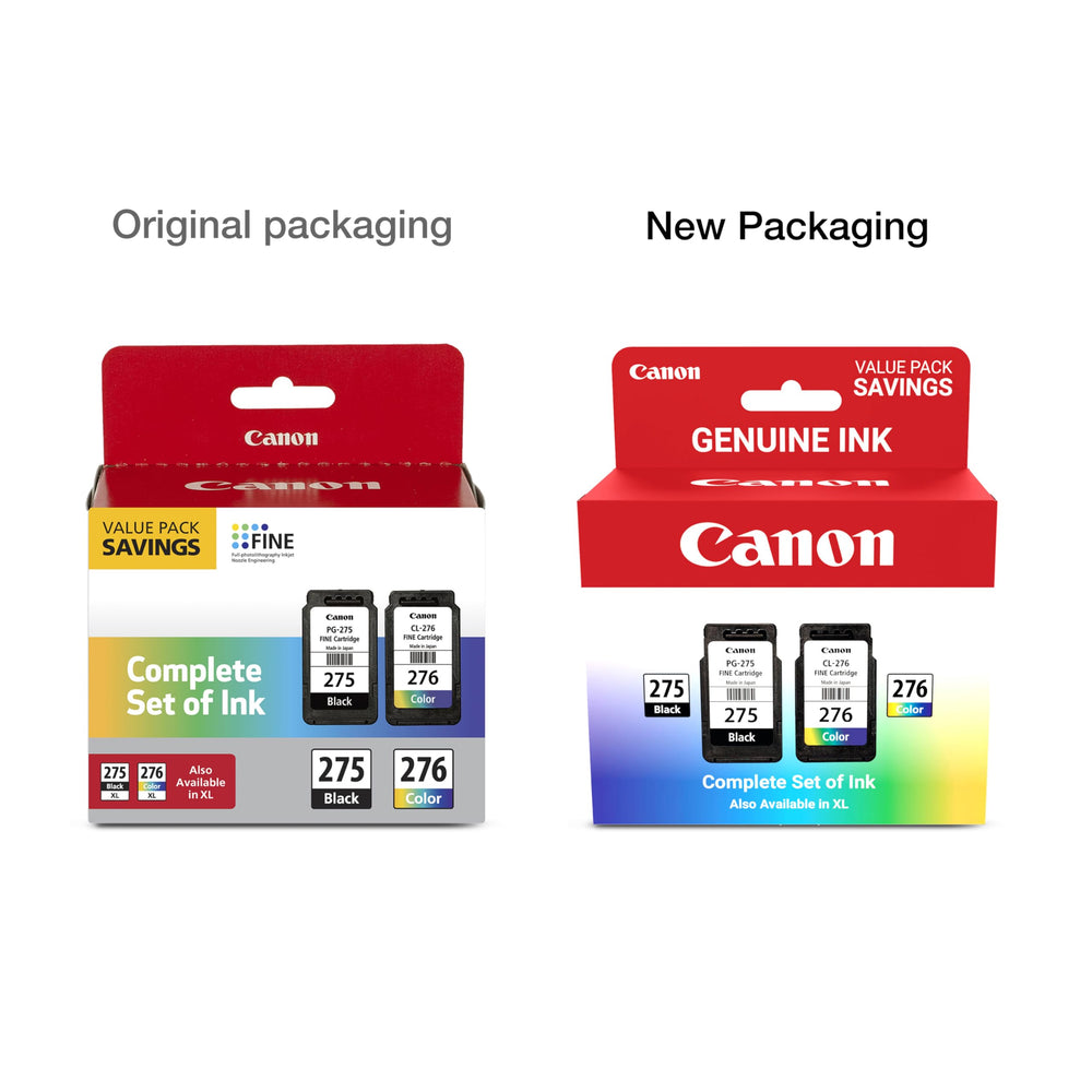 Canon PG-275 and CL-276 cartridges close-up highlighting quality build and fit