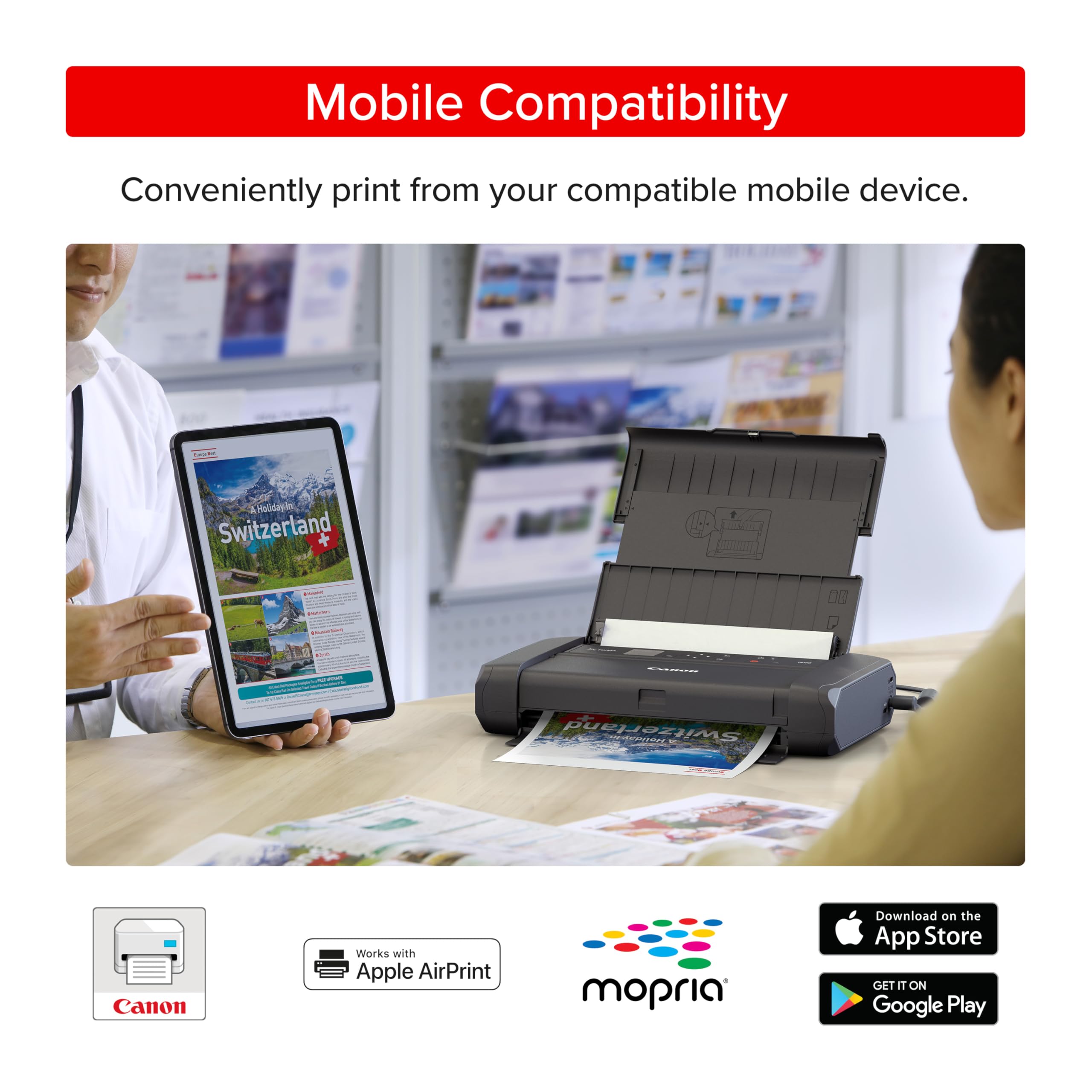 Canon PIXMA TR160 printing from a smartphone via Canon PRINT app convenience